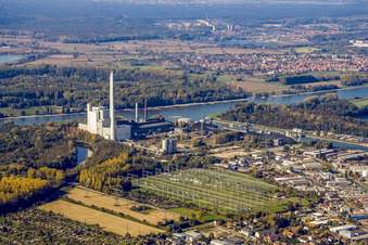 Substation at the Rheinhafen power plant in the district Daxlanden in Karlsruhe in the state Baden-Wuerttemberg, Germany
