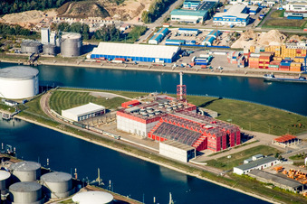 Power plants of cancelled Waste incineration plant station Thermoselect in the district Muehlburg in Karlsruhe in the state Baden-Wurttemberg, Germany