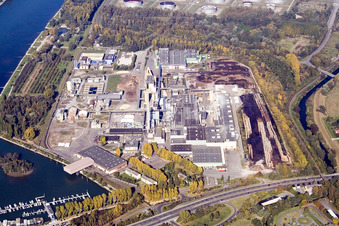 Stora Enso in the district Knielingen in Karlsruhe in the state Baden-Wuerttemberg, Germany