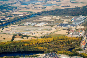 Daimler test track in the Oberwald industrial area in Wörth am Rhein in the state Rhineland-Palatinate, Germany