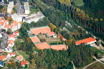 Aerial photograpy of TC77 Jockgrim eV Tennis Club in Jockgrim in the state Rhineland-Palatinate, Germany