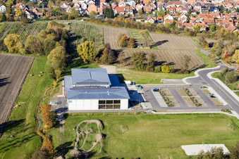Aerial photograpy of Bienwald Hall Kandel in Kandel in the state Rhineland-Palatinate, Germany