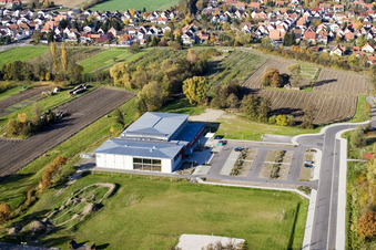 Bienwald Hall Kandel in Kandel in the state Rhineland-Palatinate, Germany from above
