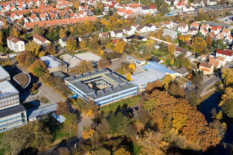 Aerial view of Realschule plus Kandel in Kandel in the state Rhineland-Palatinate, Germany