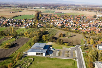 Bird's eye view of Bienwald Hall Kandel in Kandel in the state Rhineland-Palatinate, Germany