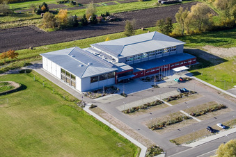 Bienwald Hall Kandel in Kandel in the state Rhineland-Palatinate, Germany from a drone