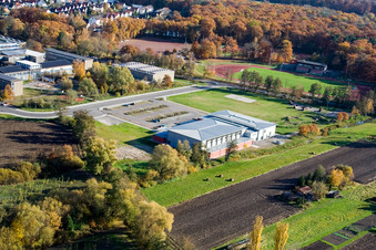 Oblique view of Bienwald Hall Kandel in Kandel in the state Rhineland-Palatinate, Germany
