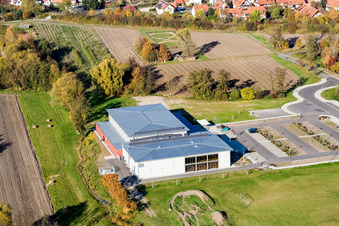Bienwald Hall Kandel in Kandel in the state Rhineland-Palatinate, Germany from above