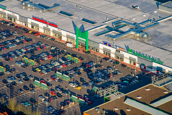 Oblique view of Market baptism in the Maximilian Center in the district Maximiliansau in Wörth am Rhein in the state Rhineland-Palatinate, Germany