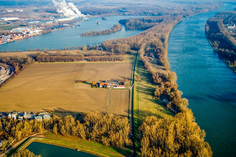 Ludwigsau Estate in the district Maximiliansau in Wörth am Rhein in the state Rhineland-Palatinate, Germany from above