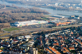 Building of the shopping center Maximilianscenter in the district Maximiliansau in Woerth am Rhein in the state Rhineland-Palatinate