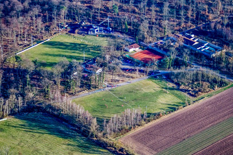Aerial photograpy of Sports fields in Steinweiler in the state Rhineland-Palatinate, Germany