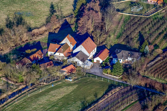 Winden Mill in Winden in the state Rhineland-Palatinate, Germany from the plane