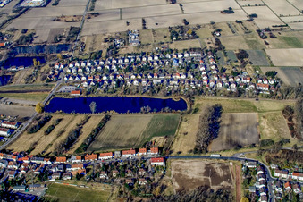 Bruchweg in the district Knielingen in Karlsruhe in the state Baden-Wuerttemberg, Germany out of the air