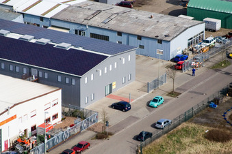 Aerial view of Buschurweg in the district Minderslachen in Kandel in the state Rhineland-Palatinate, Germany
