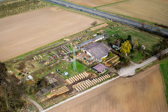Aussiedlerhof on the A65 in Erlenbach bei Kandel in the state Rhineland-Palatinate, Germany