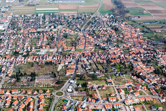Landauer and Germersheimer Street in Offenbach an der Queich in the state Rhineland-Palatinate, Germany