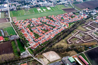 Aerial photograpy of In the Eichelhorst in Herxheim bei Landau in the state Rhineland-Palatinate, Germany
