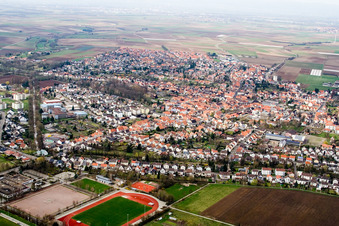 Herxheim from the south in Herxheim bei Landau in the state Rhineland-Palatinate, Germany