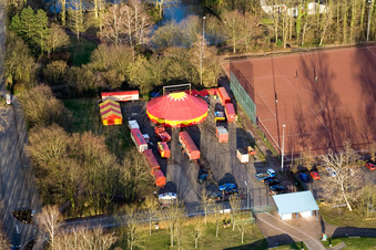 Circus Weisheit at the sports field in Kandel in the state Rhineland-Palatinate, Germany out of the air