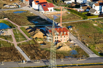 Bird's eye view of On the high trail in Kandel in the state Rhineland-Palatinate, Germany
