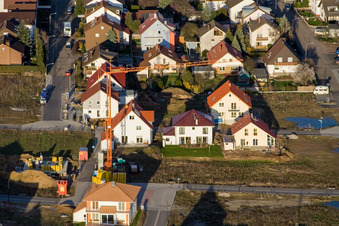 On the high trail in Kandel in the state Rhineland-Palatinate, Germany viewn from the air