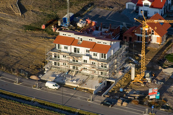 On the high trail in Kandel in the state Rhineland-Palatinate, Germany from the drone perspective