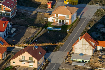 On the high trail in Kandel in the state Rhineland-Palatinate, Germany from a drone