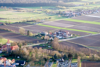Oblique view of Welschhof in Freckenfeld in the state Rhineland-Palatinate, Germany