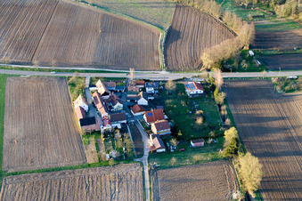 Welschhof in Freckenfeld in the state Rhineland-Palatinate, Germany from above