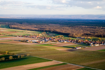 Village view from the northwest in Freckenfeld in the state Rhineland-Palatinate, Germany