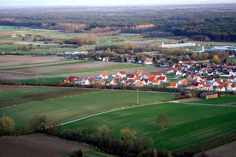 New development area NO in the district Schaidt in Wörth am Rhein in the state Rhineland-Palatinate, Germany seen from a drone