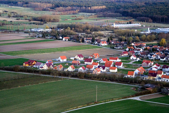 Aerial view of New development area NO in the district Schaidt in Wörth am Rhein in the state Rhineland-Palatinate, Germany