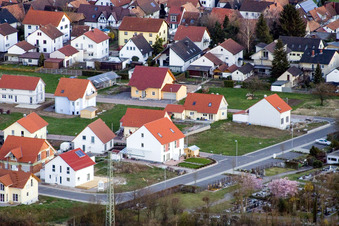 Oblique view of New development area NO in the district Schaidt in Wörth am Rhein in the state Rhineland-Palatinate, Germany