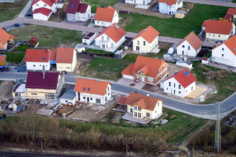 New development area NO in the district Schaidt in Wörth am Rhein in the state Rhineland-Palatinate, Germany seen from above