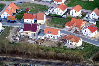 New development area NO in the district Schaidt in Wörth am Rhein in the state Rhineland-Palatinate, Germany from the plane