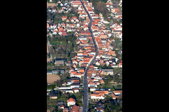 Oblique view of Altspeyerer Straße in Lingenfeld in the state Rhineland-Palatinate, Germany