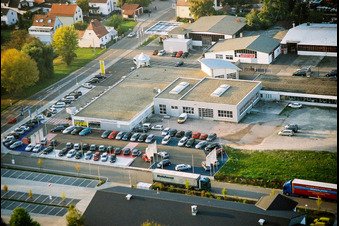 Car dealership building of Opel-Tretter in Kandel in the state Rhineland-Palatinate