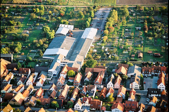 Aerial photograpy of DBK, Rheinstr in Kandel in the state Rhineland-Palatinate, Germany