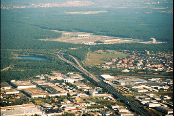 Hockenheimring from the northwest in Hockenheim in the state Baden-Wuerttemberg, Germany