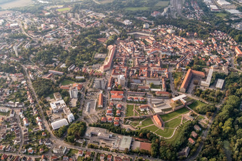 Overview of the city center in Germersheim in the state Rhineland-Palatinate, Germany