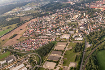 Aerial photograpy of Sondernheimer Street in Germersheim in the state Rhineland-Palatinate, Germany