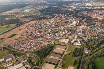 Oblique view of Sondernheimer Street in Germersheim in the state Rhineland-Palatinate, Germany