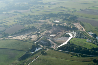 Aerial view of Landfill in Schaffhouse-près-Seltz in the state Bas-Rhin, France