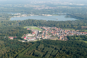 Seltz in the state Bas-Rhin, France seen from a drone