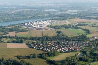 Beinheim in the state Bas-Rhin, France seen from above