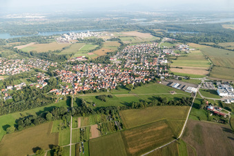 Bird's eye view of Beinheim in the state Bas-Rhin, France