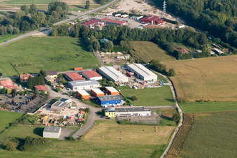 Aerial view of Beinheim in the state Bas-Rhin, France