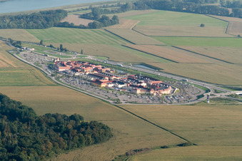 Aerial photograpy of Outlet Center in Roppenheim in the state Bas-Rhin, France