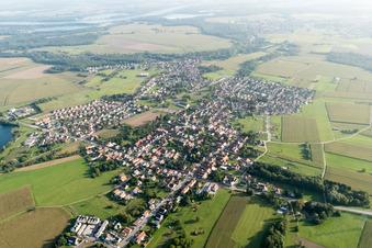 Aerial view of Rountzenheim in the state Bas-Rhin, France